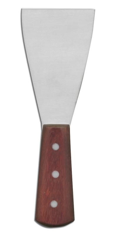 4.75" x 3" Stainless Steel Pan Scraper with Wooden Handle